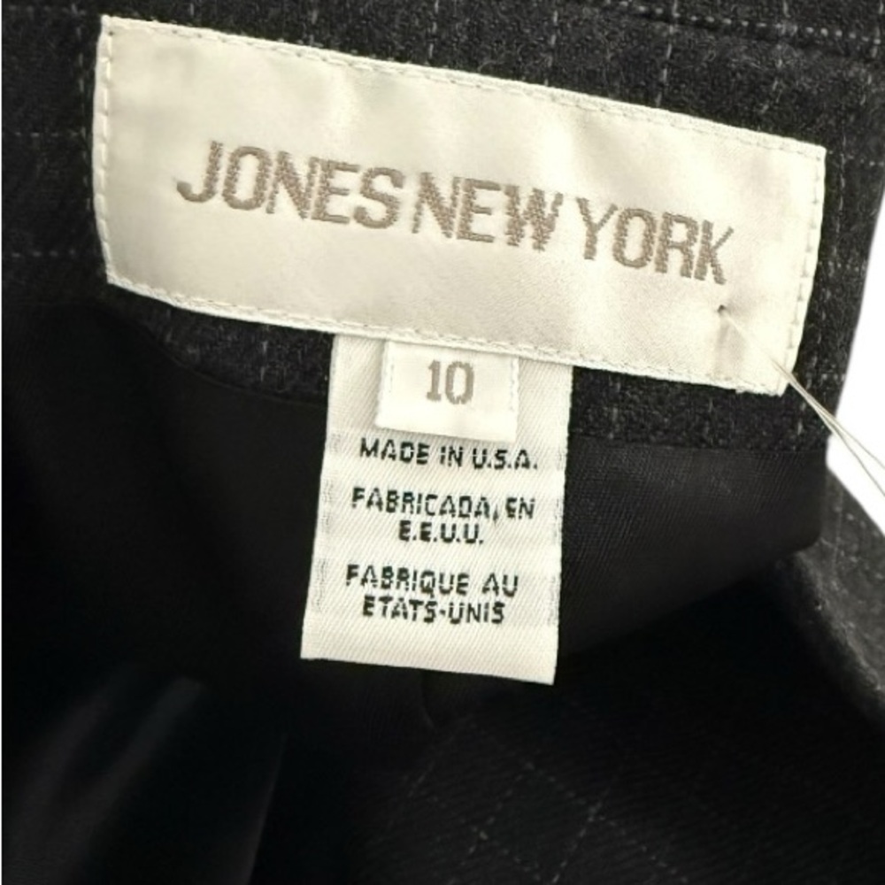 Jones New York Wool Blazer 10 Made USA Double Breasted Plaid Oversized NWT - Picture 6 of 7